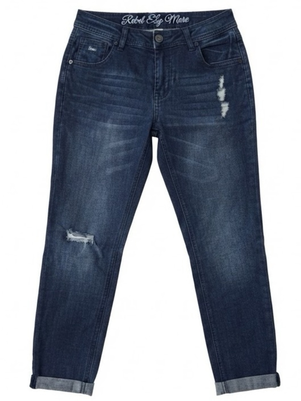 REBEL BY RIGHT Boyfriend cut loose fit distressed jeans size 5